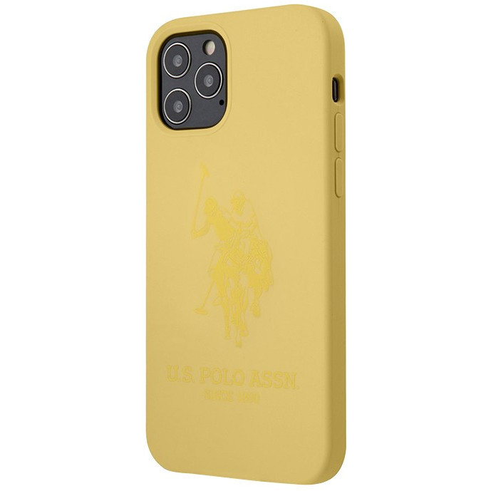 Чехол U.S. Polo Assn. Liquid Silicone Double horse для iPhone 12 Pro Max, желтый