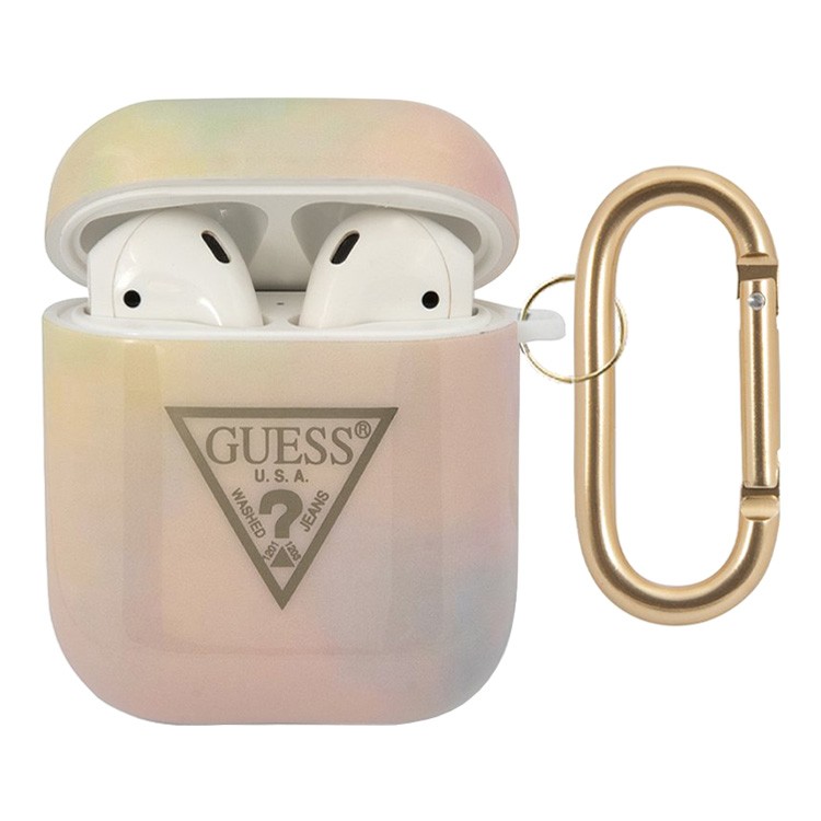 Чехол Guess T case with ring TIE & DYE для Airpods, розовый