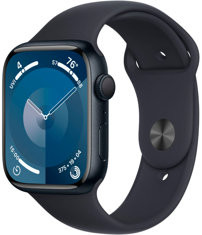 Часы Apple Watch Series 9, 45mm M/L «тёмная ночь»